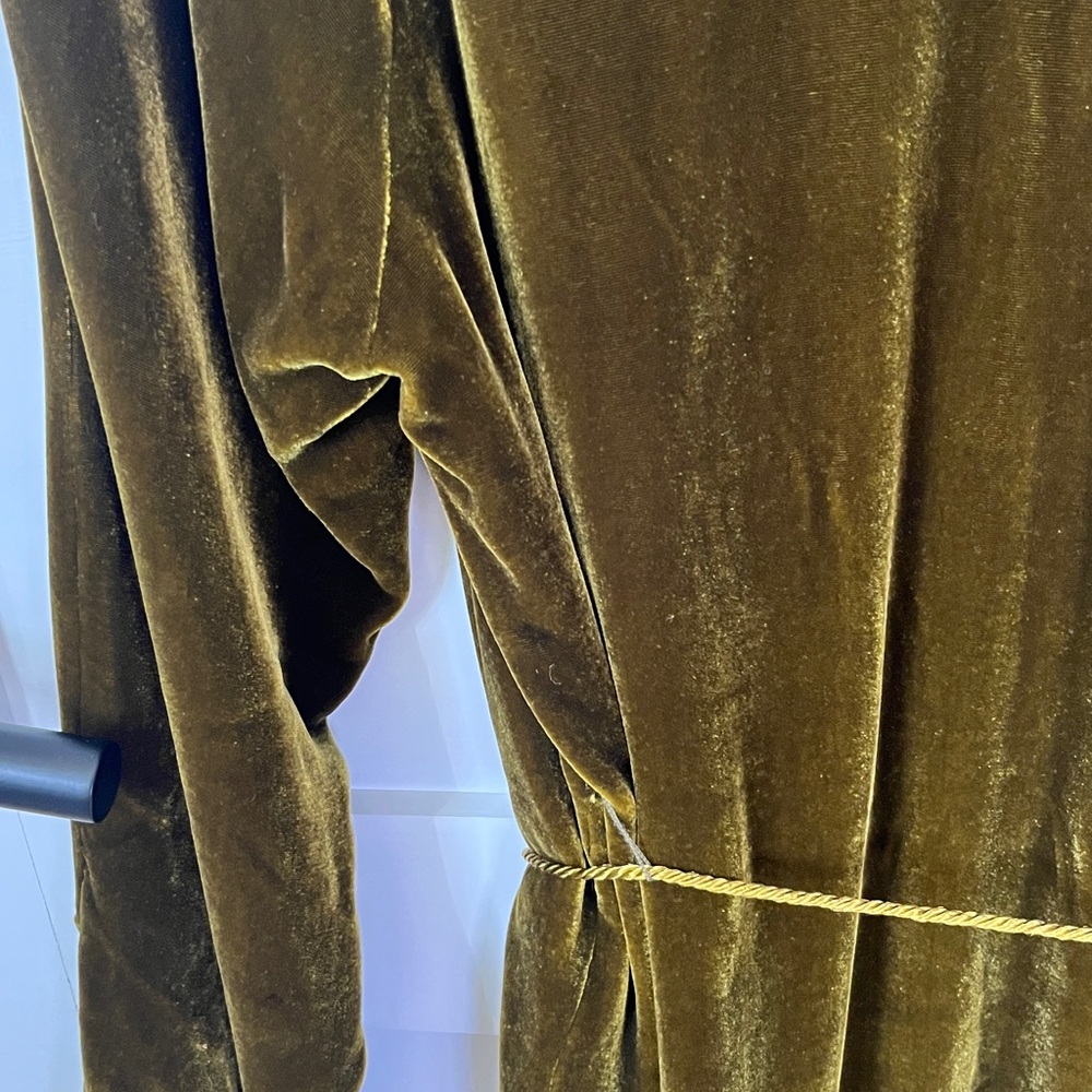 Zara Green Velvet Open Jacket Caftan Formal Dressing XS - Picture 15 of 15